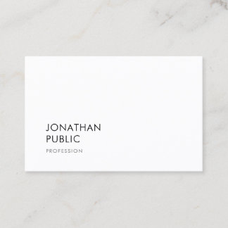 Chic Modern Minimalistic Classy Professional Plain Business Card