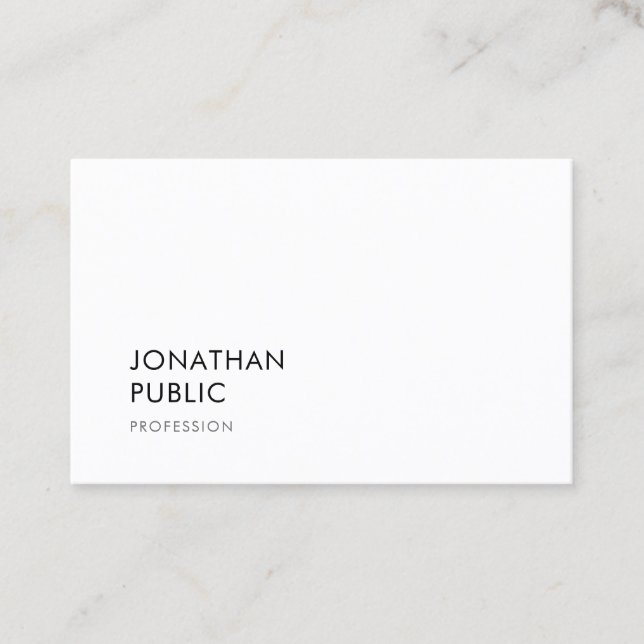 Chic Modern Minimalistic Classy Professional Plain Business Card (Front)