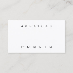 Chic Modern Minimalistic Professional Simple Plain Business Card