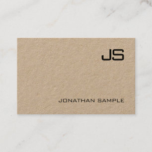 Chic Modern Monogrammed Kraft Paper Template Business Card