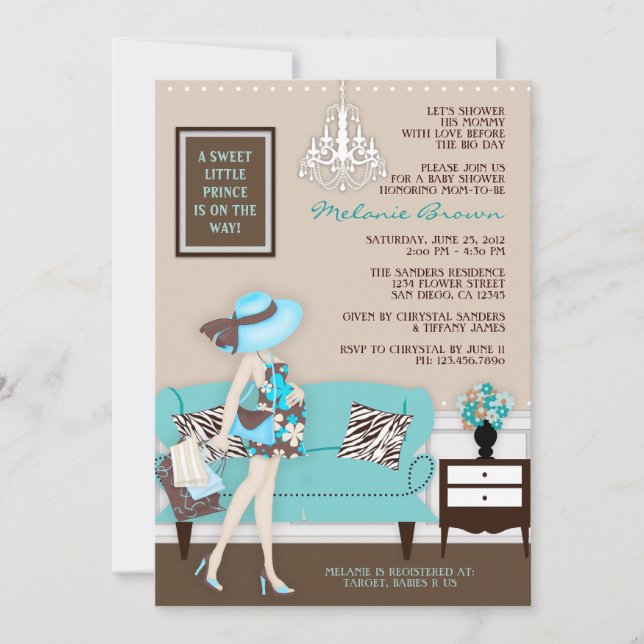 Chic Modern Mum Baby Shower Invite (Front)