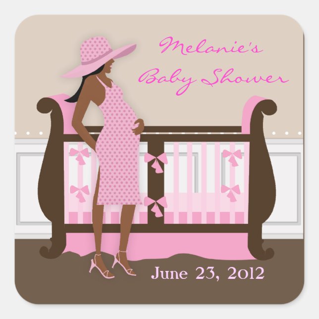 Chic Modern Mum Baby Shower Stickers (Front)