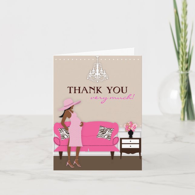 Chic Modern Mum Baby Shower Thank You Card (Front)