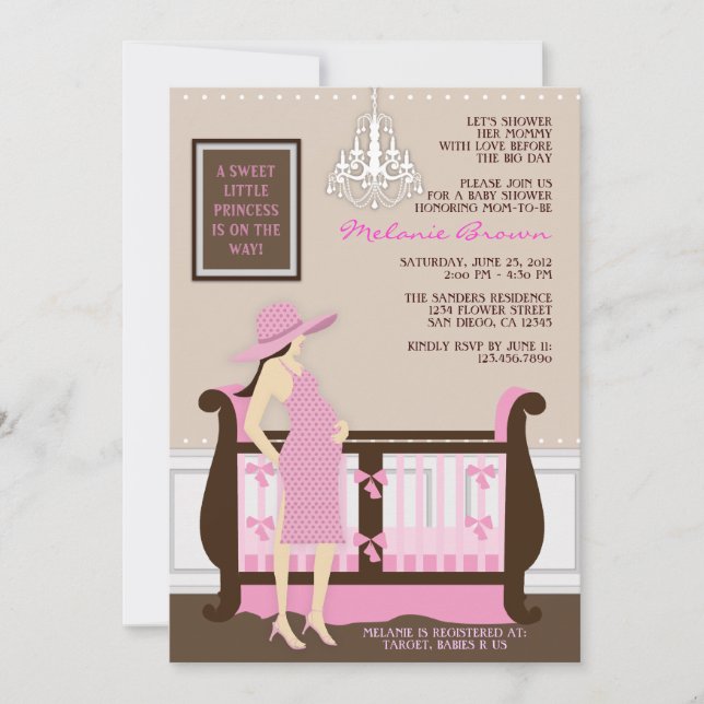 Chic Modern Mum Contemporary Baby Shower Invite (Front)