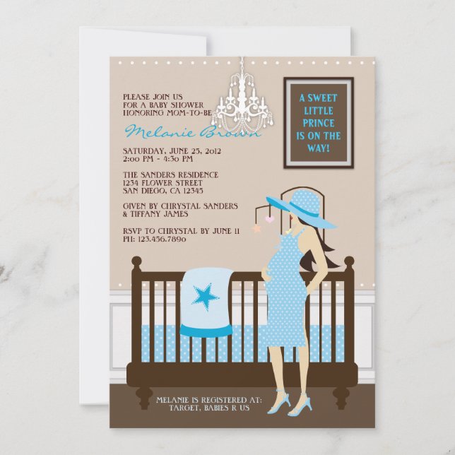 Chic Modern Mum Contemporary Baby Shower Invite (Front)