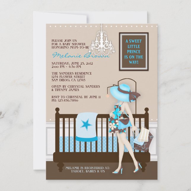 Chic Modern Mum Contemporary Baby Shower Invite (Front)