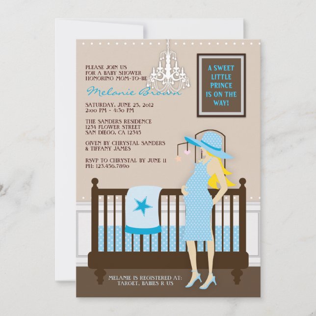 Chic Modern Mum Contemporary Baby Shower Invite (Front)