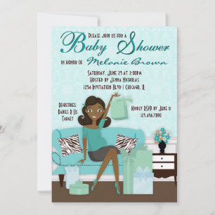 Chic Modern Mum with Gifts Baby Shower Invite