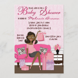 Chic Modern Mum with Gifts Baby Shower Invite