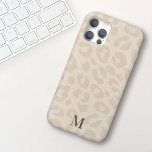 Chic Modern Neutral Colour Leopard Print Monogram iPhone 15 Case<br><div class="desc">This modern yet elegant phone case features a light tan background with subtle leopard print and your name in an elegant serif font. It's the perfect case for anyone who wants a chic design that stands out. Add your initial(s) to customise this design. It also makes a wonderful birthday or...</div>