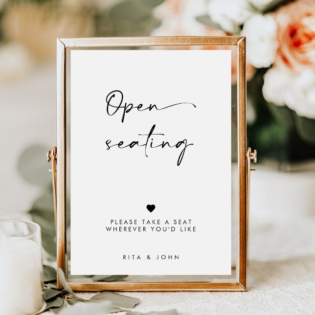 Chic Modern Open Seating Wedding Sign (Creator Uploaded)