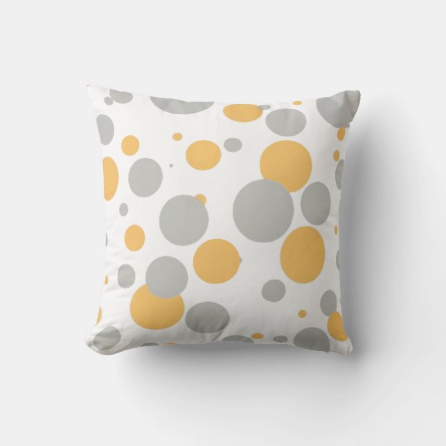 Chic Modern Personalised Polka Dot Throw Pillow (Front)