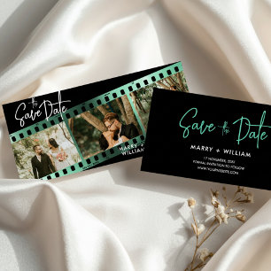 Chic modern photo booth save the date invitation