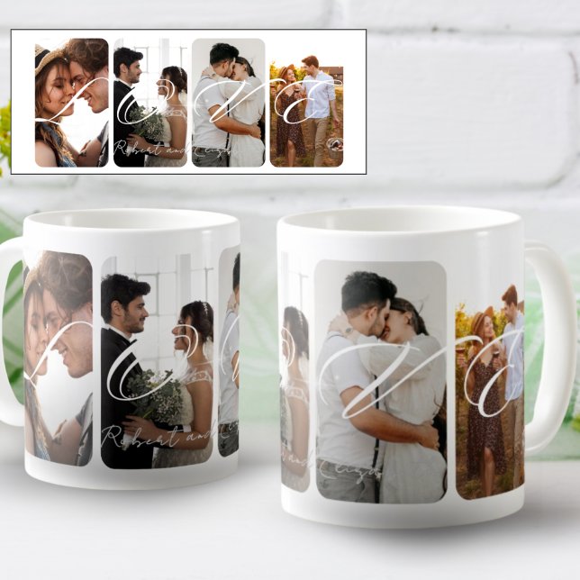 Chic Modern Photo Collage Keepsake Coffee Mug (Creator Uploaded)
