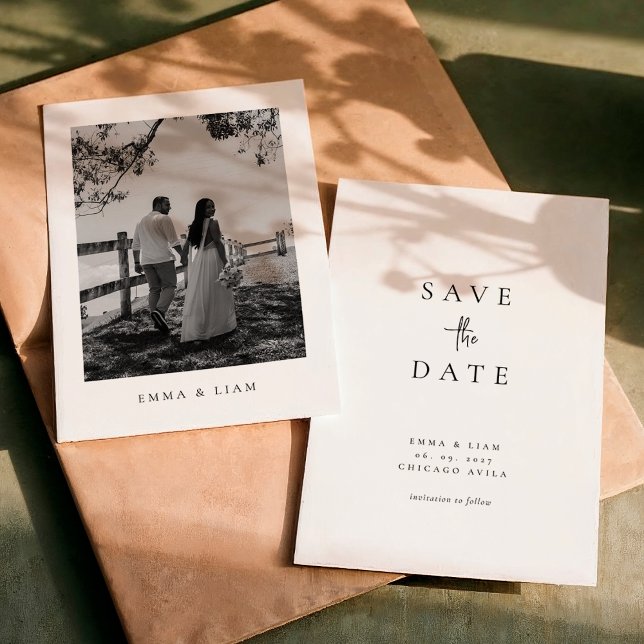 Chic Modern Photo Wedding Save The Date Card (Creator Uploaded)