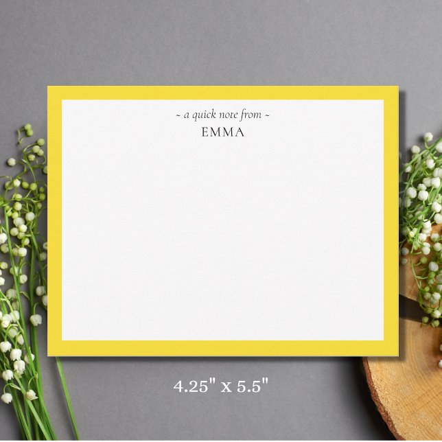 Chic Modern Pineapple Yellow Correspondence  Card (Creator Uploaded)