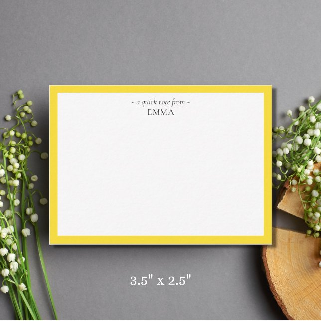 Chic Modern Pineapple Yellow Correspondence      Card (Creator Uploaded)