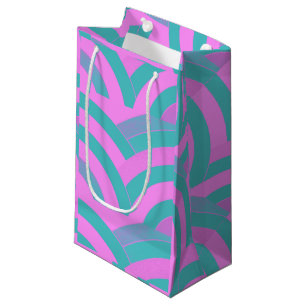 chic modern pink/green chevrons small gift bag