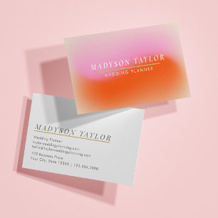 Chic Modern Pink Orange Gradient Business Card