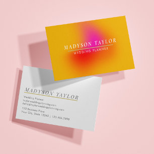 Chic Modern Pink Orange Yellow Gradient Business Card