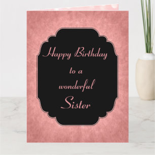 Chic modern pink stars Happy Birthday Sister Card