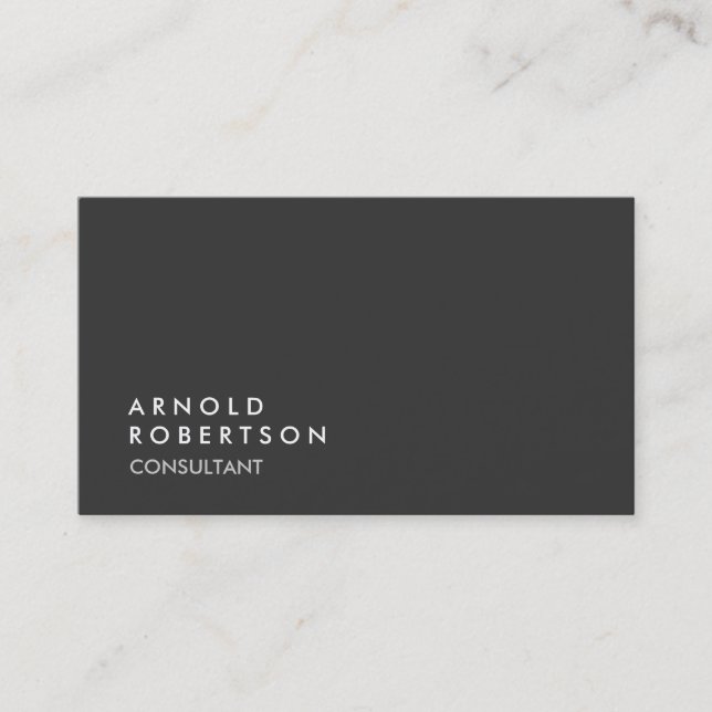 Chic Modern Plain Grey Trendy Business Card (Front)