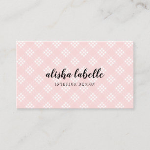 Chic & Modern Plush Pink Plaid Business Card