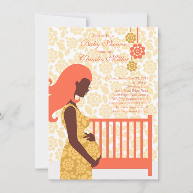 Chic Modern Pregnant Mum Baby Shower Invitation (Front)