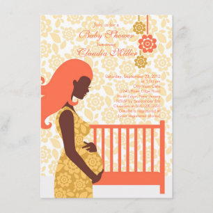 Chic Modern Pregnant Mum Baby Shower Invitation