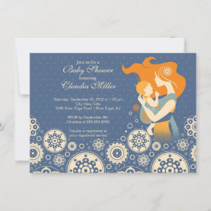 Chic Modern Pregnant Mum Baby Shower Invitation