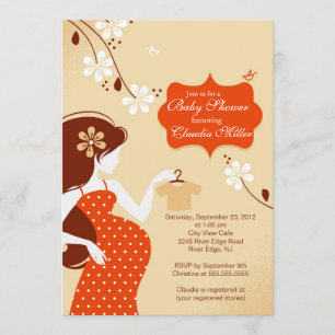 Chic Modern Pregnant Mum Baby Shower Invitation