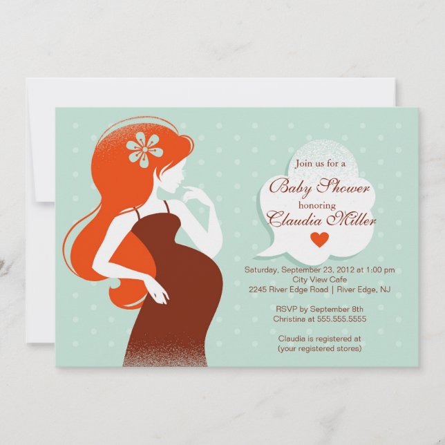 Chic Modern Pregnant Mum Baby Shower Invitation (Front)