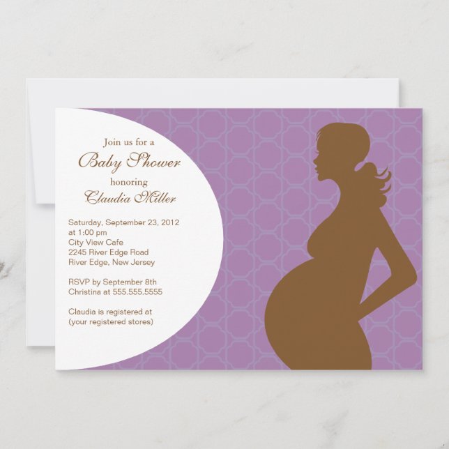 Chic Modern Pregnant Mum Neutral Baby Shower Invitation (Front)