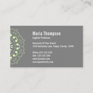 Chic Modern Professional Green and Grey QR Code Business Card