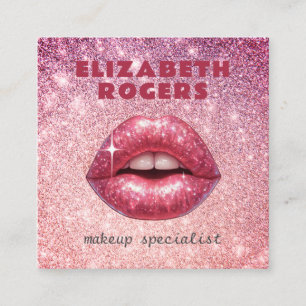 Chic Modern Professional Makeup Artist QR Code Square Business Card