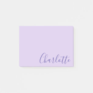 Chic Modern Purple Script Fully Customisable Post-it Notes