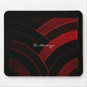 chic modern red/black chevrons Thunder_Cove Mouse Mat