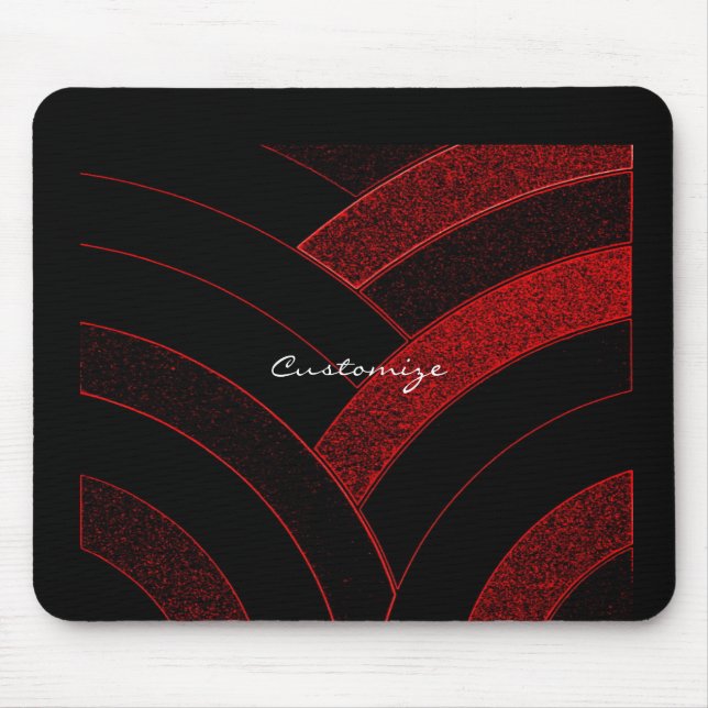 chic modern red/black chevrons Thunder_Cove Mouse Mat (Front)