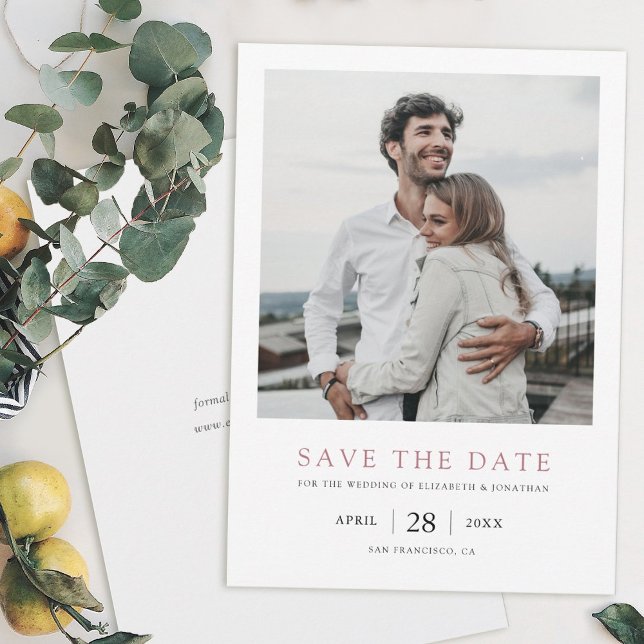 Chic Modern Rose Gold Photo Wedding Save the Date (Creator Uploaded)