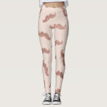 Chic Modern Rose Gold Pink Glitters Moustaches Leggings<br><div class="desc">This modern, chic, and elegant pattern is the perfect design for any trendy woman. It features a hand-drawn moustache illustration pattern in faux printed rose gold glitter sequin on top of simple blush pink background. Enjoy this fun, girly, and playful design! ***IMPORTANT DESIGN NOTE: For any custom design request such...</div>