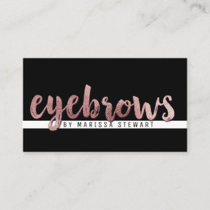Chic Modern Rose Gold Simple Brushstroke Eyebrows Business Card