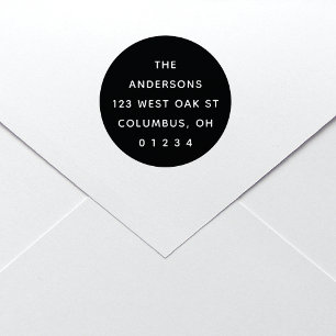Chic Modern Round Black & White Self-inking Stamp
