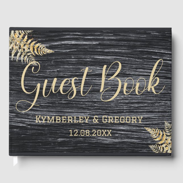 Chic Modern Rustic Barn Farm Marriage Guest Book (Front)