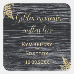Chic Modern Rustic Golden Moments Endless Love Square Sticker