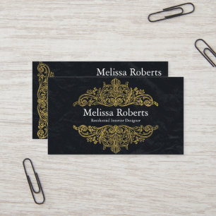 Chic Modern Rustic Home Interior Design Decorator Business Card