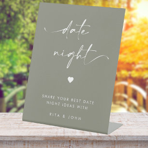 Chic Modern Sage Green Date Jar Ideas Wedding Sign
