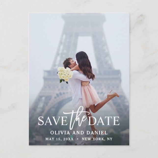 Chic & Modern Save the Date Photo Announcement Postcard (Front)