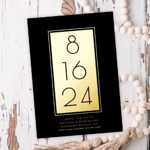 Chic Modern Save the Date Your Date in Gold