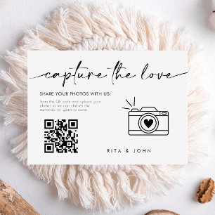 Chic Modern Script Capture The Love QR code  Enclosure Card