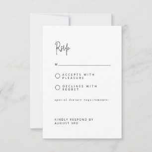 Chic Modern Script Font Wedding RSVP Card